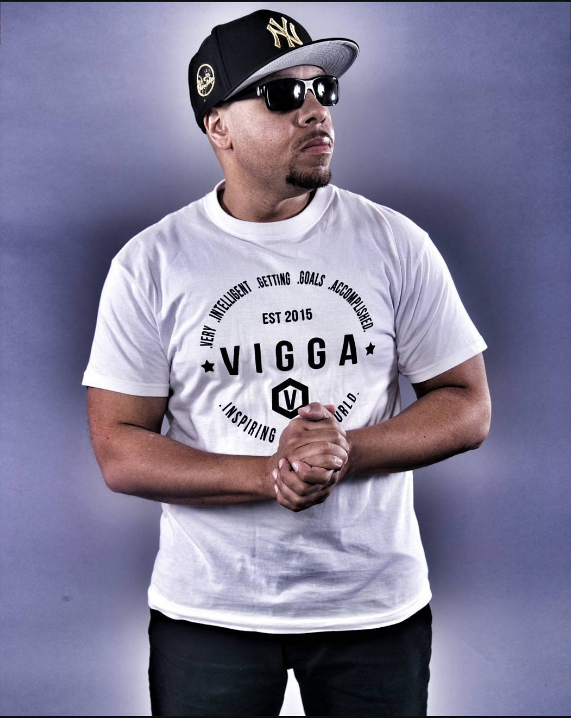 Sean Conn in a Vigga T-shirt and New York cap